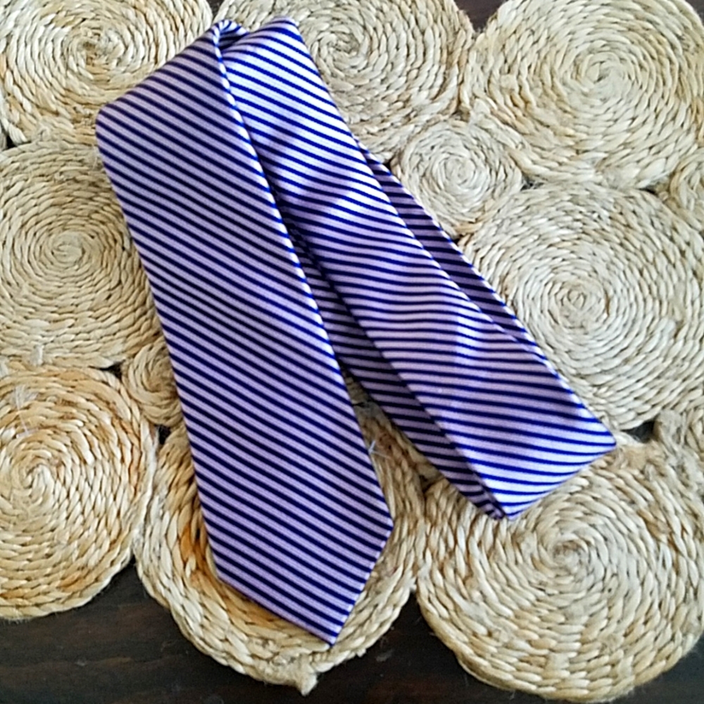 Express Purple Blue 100% Silk Men’s Slim Neck Tie NWT